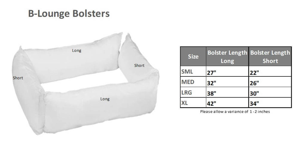 Bowsers The B-Lounge Inner Bolsters Size Guide