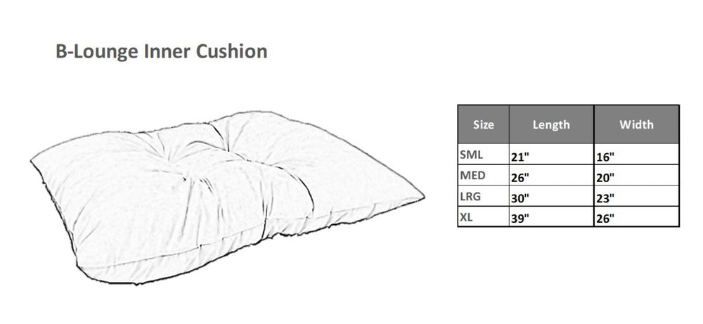 Bowsers The B Lounge Inner Tufted Pillow Size Guide