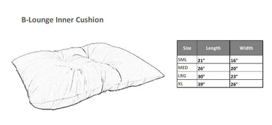 Bowsers The B Lounge Inner Tufted Pillow Size Guide