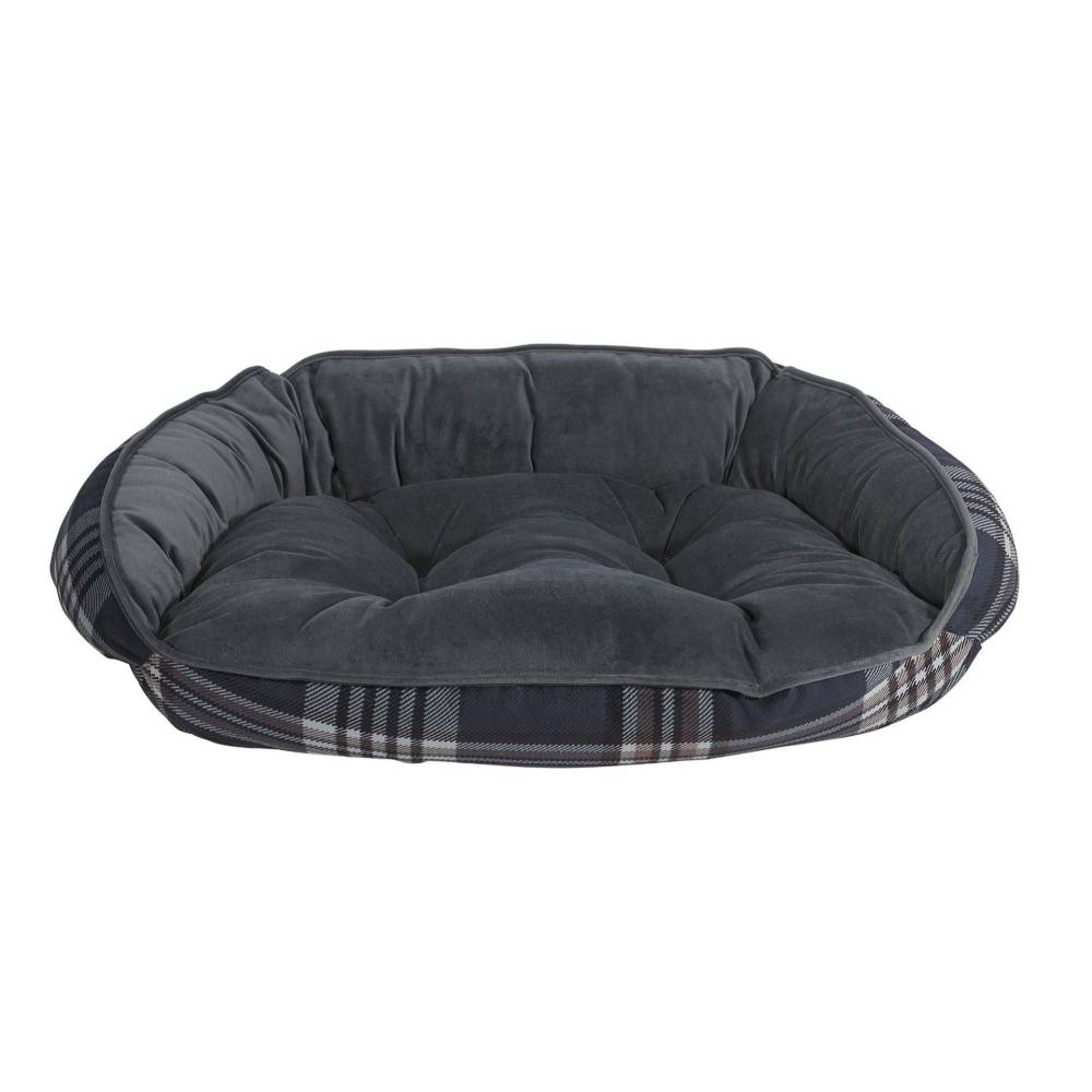 Bowsers The Crescent Bed Greystone Tartar Dog Bed Reversible