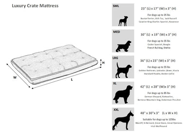 Bowsers The Luxury Crate Mattress Outer Cover Size Chart