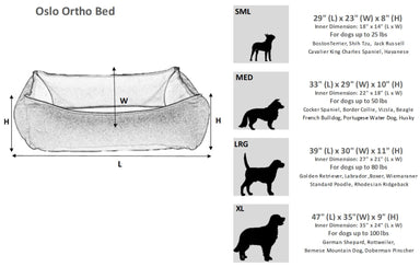 Bowsers The Oslo Ortho Bed Outer Cover Size Chart