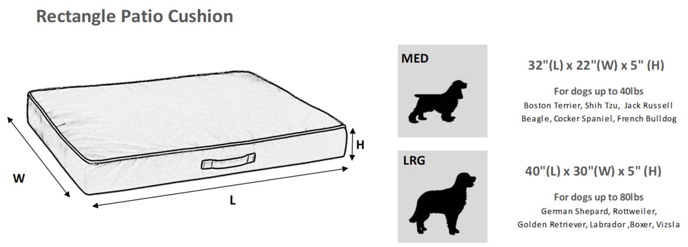 Bowsers The Rectangle Patio Cushion Outer Cover Size Guide