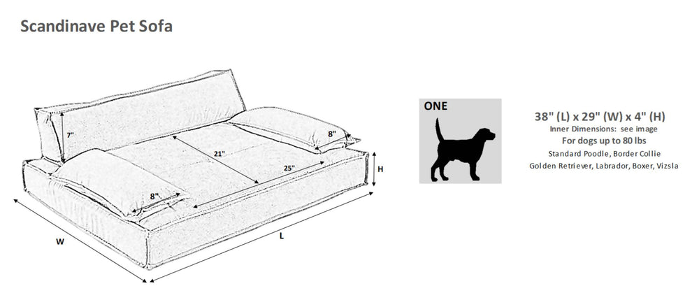 Bowsers The Scandinave Pet Sofa Size Chart