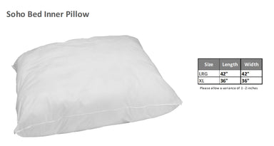 Bowsers The Soho Bed Inner Pillow Size Chart