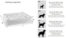 Bowsers The Streamline Sterling Lounge Dog Bed Size Guide