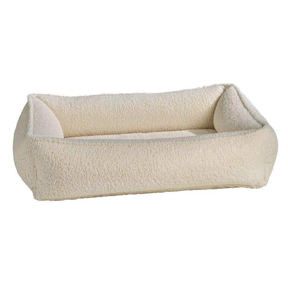 Bowsers Urban Lounger Dog Bed - Couture Collection Ivory Sheepskin