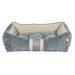 Bowsers One Of A Kind Scoop Dog Bed with a plush mineral grey and beige design