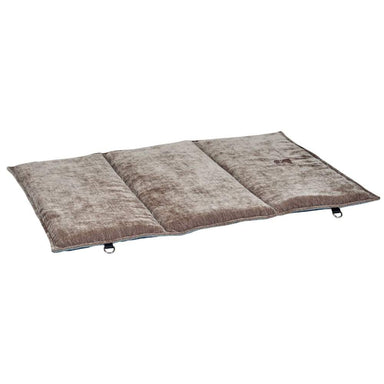 Brown, segmented, bottom of mineral Bowsers Yugen Reversible Pad with a soft, cozy texture