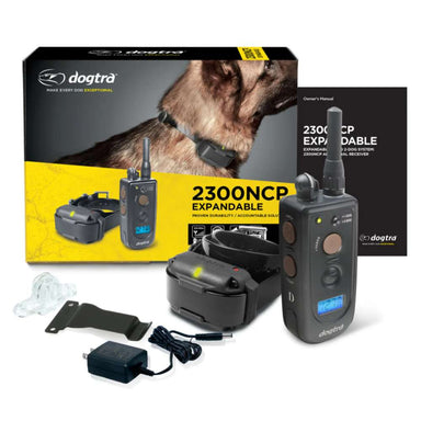Bundle display shows Dogtra 2300NCP Expandable 3/4 Mile Dog Remote Trainer with remote, collar, charger, and accessories