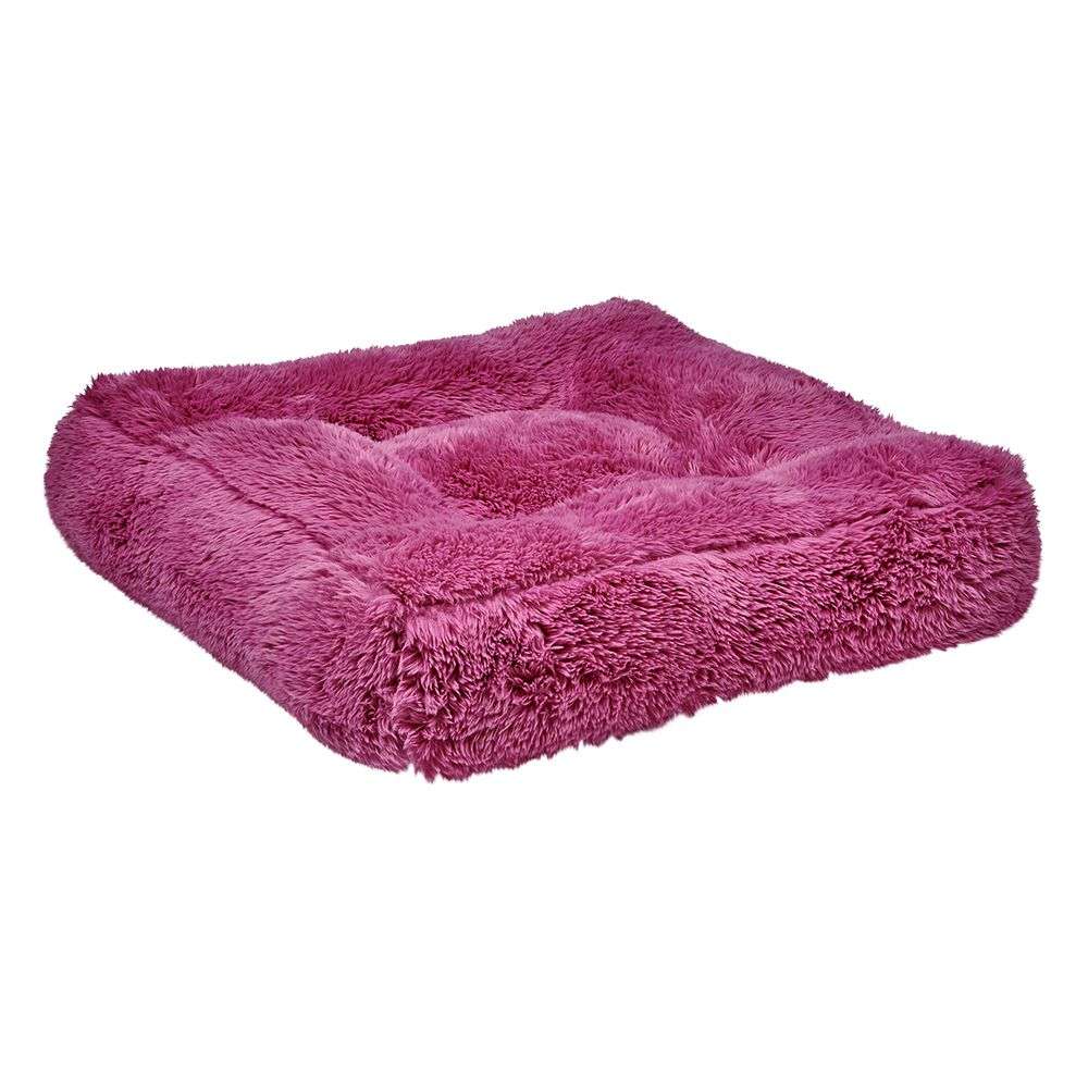 Cherry Blossom Bowsers Piazza Dog Bed in bright pink faux fur delivers a fluffy, ultra-soft space with raised cozy edges