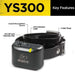 Close-up of Dogtra YS300 No Bark Collar for Small/Medium Dogs shows the sensor, LED light, intensity dial, and strap