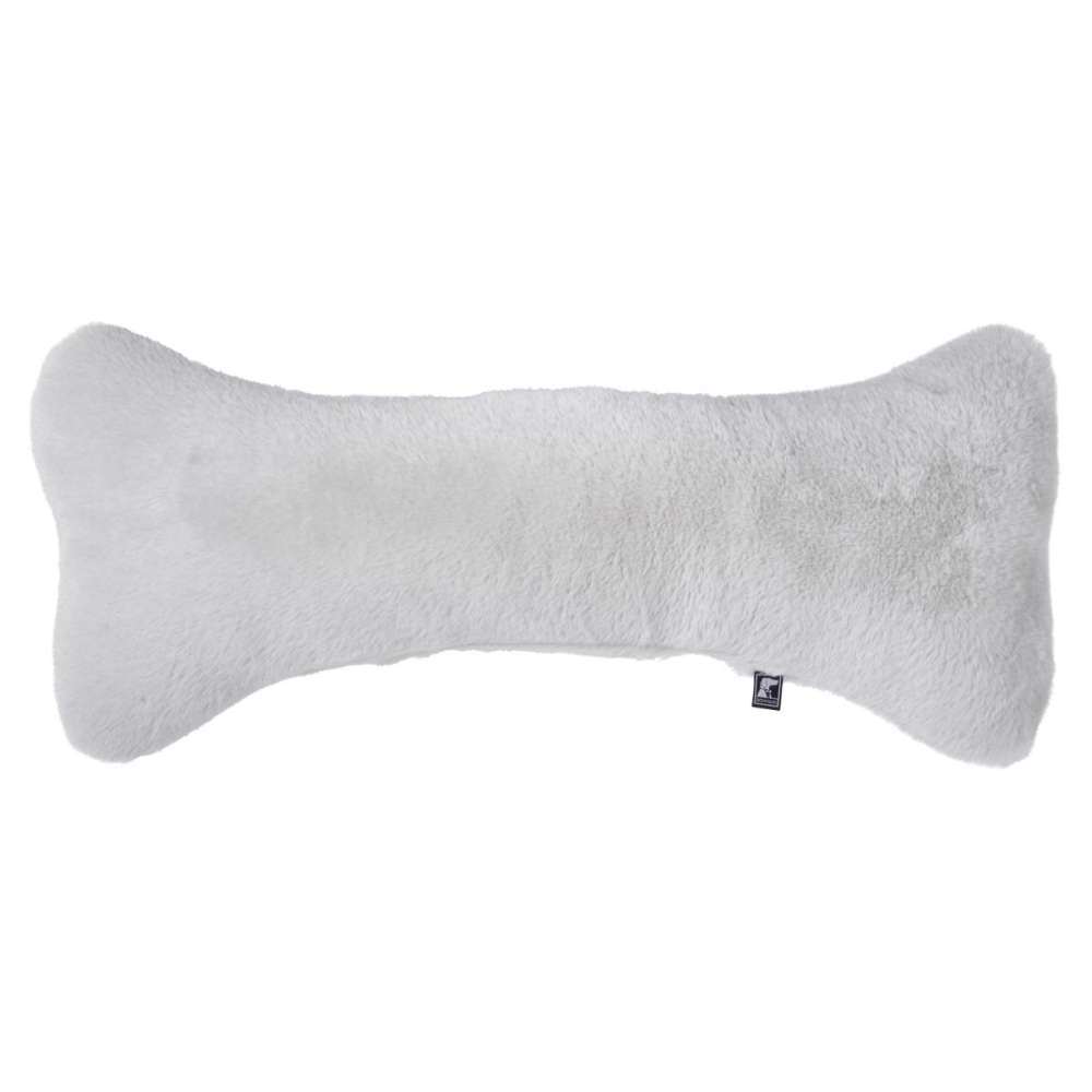 Cloud Bowsers Bumper Bone Pillow white soft plush dog toy with a clean bone-shaped design on a light background