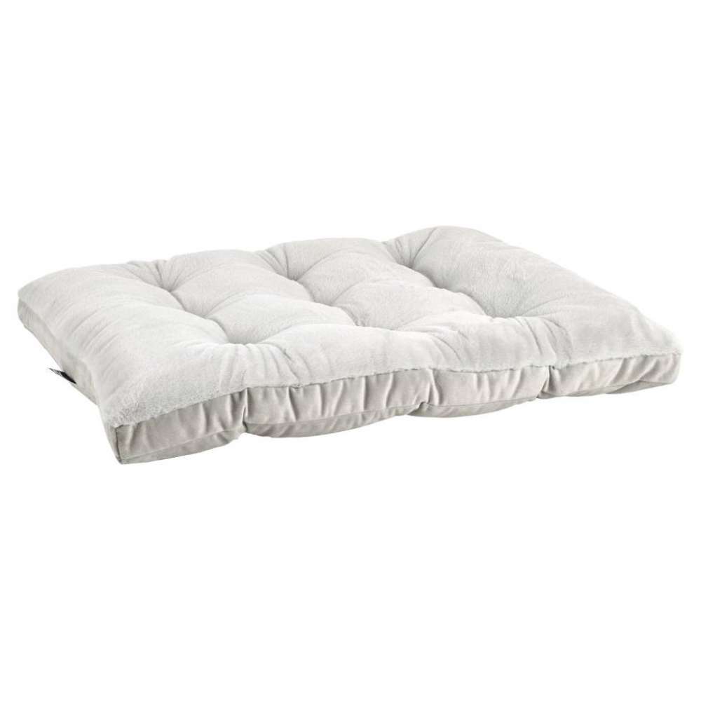 Cloud Bowsers Dream Futon Dog Bed in soft white plush fabric with a cozy tufted design