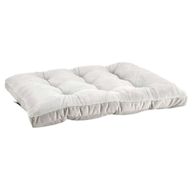 Cloud Bowsers Dream Futon Dog Bed in soft white plush fabric with a cozy tufted design