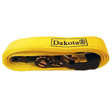 Compactly folded Dakota 283 Ratchet Strap with the black ratchet handle tucked inside