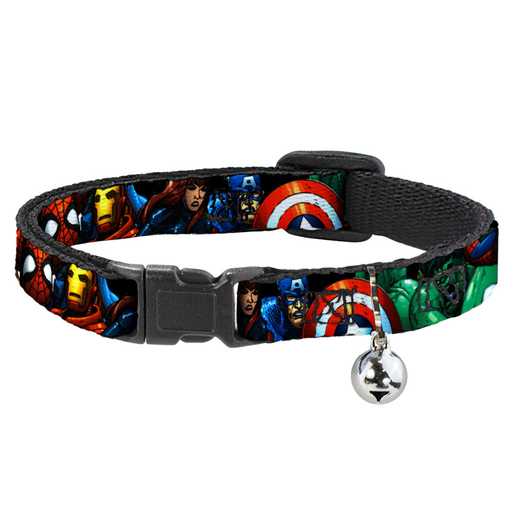 Breakaway Cat Collar with Bell - Marvel Universe Superheroes Stacked