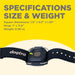 Dogtra Additional Handsfree Square is shown with its size, strap length, and lightweight design for easy wear during training