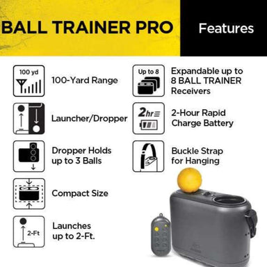 Dogtra Ball Trainer Dual-Function Launcher and Dropper features a 100-yard range, compact design, and multi-ball capacity for easy dog training