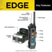 Dogtra EDGE 1 Mile Dog Remote Trainer Expandable diagram labels buttons, dials, waterproof collar, and key control features