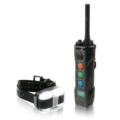 Dogtra EDGE 1 Mile Dog Remote Trainer Expandable shows a black remote and illuminated collar receiver on a clean white background