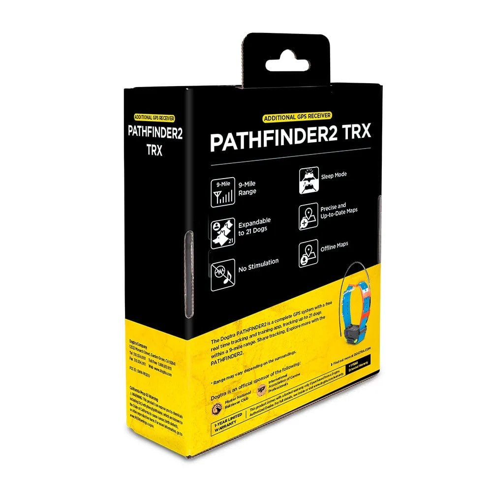 Dogtra Pathfinder 2 TRX Extra Receiver Collar Blue Box Back View