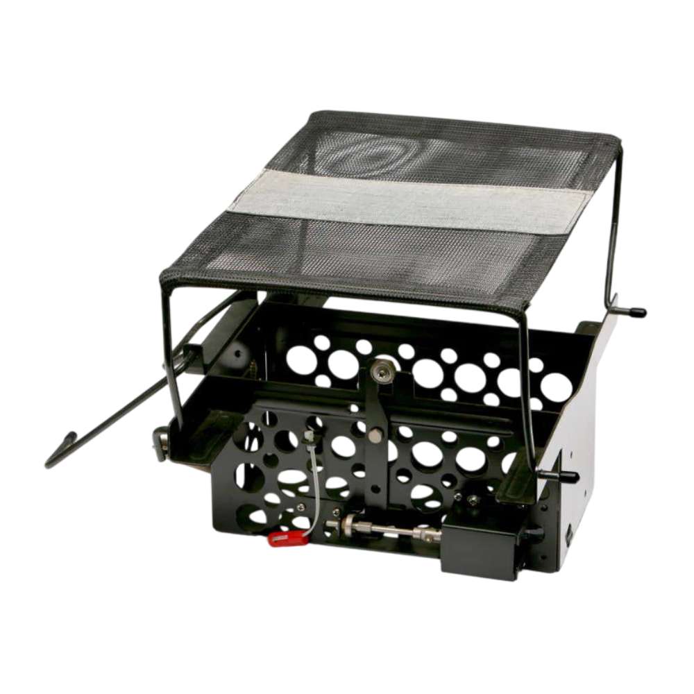 Dogtra QL2 Launcher is shown as a compact black metal bird launcher with a mesh top and spring-loaded mechanism designed for training birds