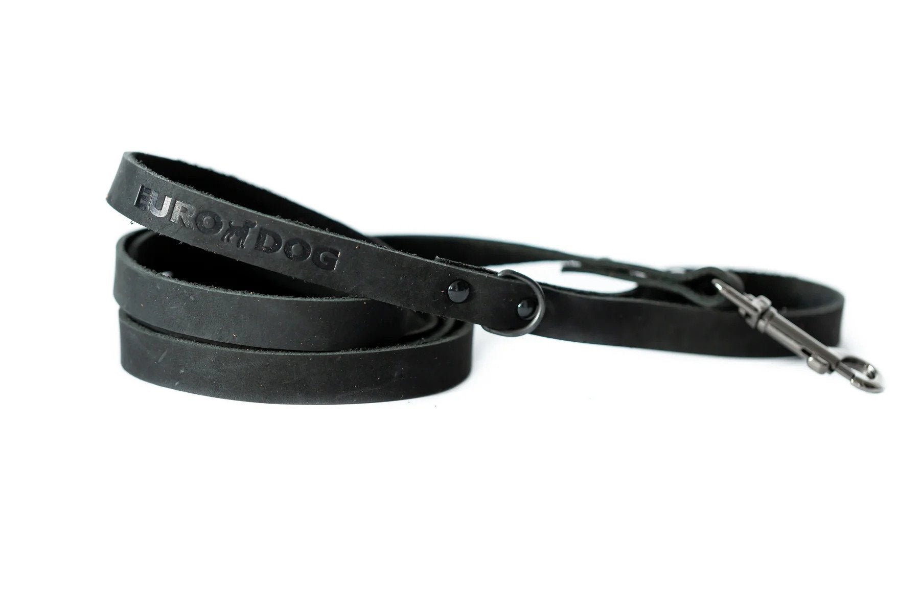 Eurodog Collars Soft Leather Sport Style Dog Leash Black Very Soft Leather