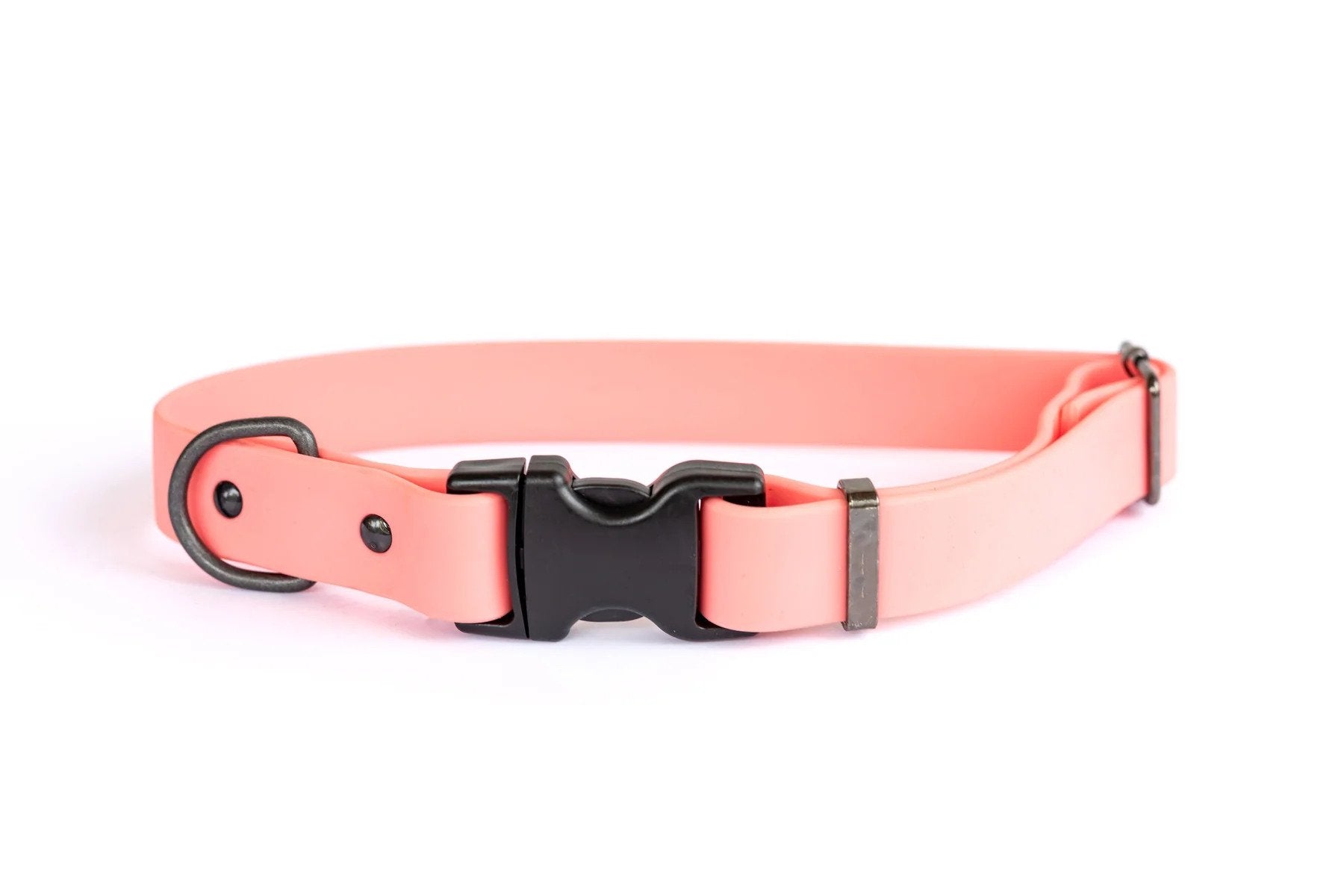 Eurodog Collars Waterproof Soft PVC Coated Nylon Quick Release Buckle Dog Collar Coral