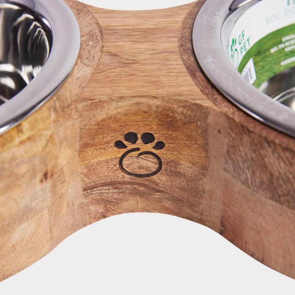 GF PET Figure 8 Pet Feeder Authentic Burned Logo Paw