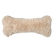 Fluffernutter Bowsers Bumper Bone Pillow cream shaggy plush dog toy with a cozy bone-shaped design on a plain background