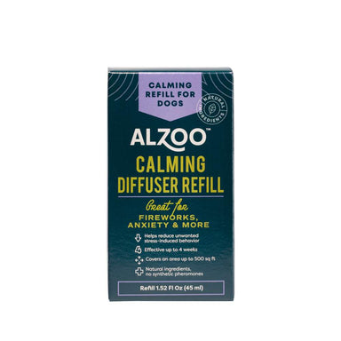 Front of the ALZOO Plant-Based Calming Diffuser Refill for Dogs packaging