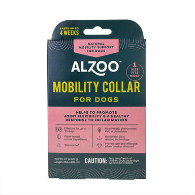 Front view of the ALZOO Plant-Based Mobility Collar for Dogs package