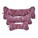 Fuchsia Fiesta Bowsers Bumper Bone Pillow pink textured plush dog toys arranged in three different bone-shaped sizes