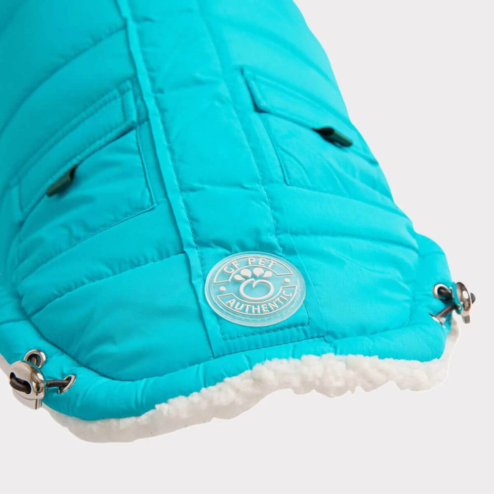 GF PET Winter Sailor Dog Parka Aqua Sherpa Lining