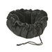 Galaxy Bowsers Buttercup Dog Bed in dark charcoal fabric with fluffy plush lining and a cozy gathered nesting shape