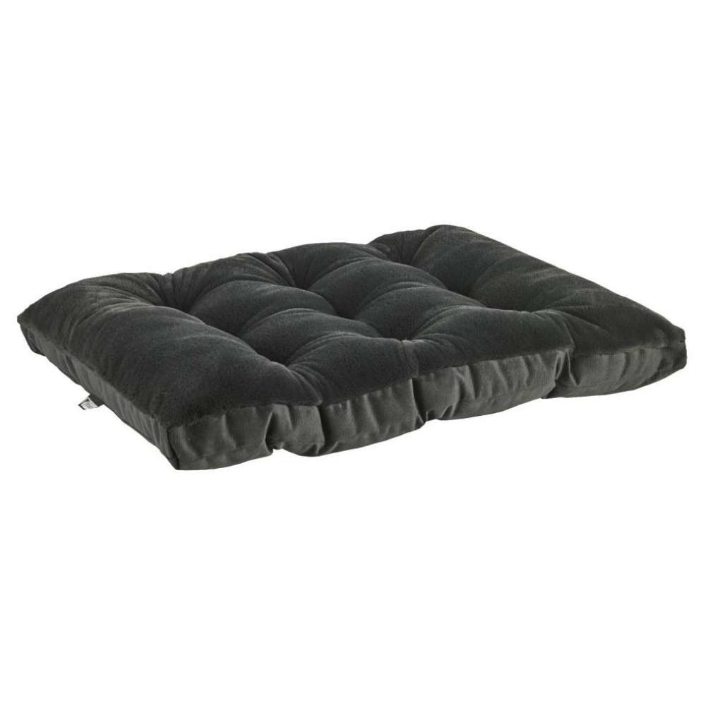 Galaxy Bowsers Dream Futon Dog Bed in dark charcoal velvet with thick padded sections