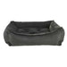 Galaxy Bowsers One Of A Kind Scoop Dog Bed is a dark gray bed with a soft, velvety texture and deep cushioning