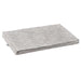 Glacier Bowsers Moderno & Fresco Dog Crate Mat has a light silver-gray woven cover and a flat padded shape for dog crates