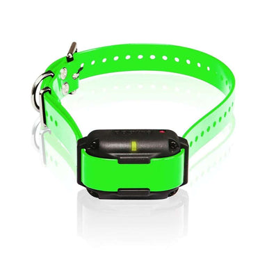 Green Dogtra EDGE RT Additional Receiver displays a vibrant collar with an adjustable fit and attached receiver