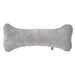 Grey Goose Bowsers Bumper Bone Pillow light gray fuzzy bone-shaped dog toy displayed horizontally on a plain background