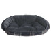 Greystone Tartan Bowsers Crescent Reversible Dog Bed with a dark gray plush cushion, plaid outer fabric, and raised padded sides