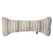 Harper Stripe Bowsers Bumper Bone Pillow gray striped plush dog toy with a soft bone-shaped design on a plain background.