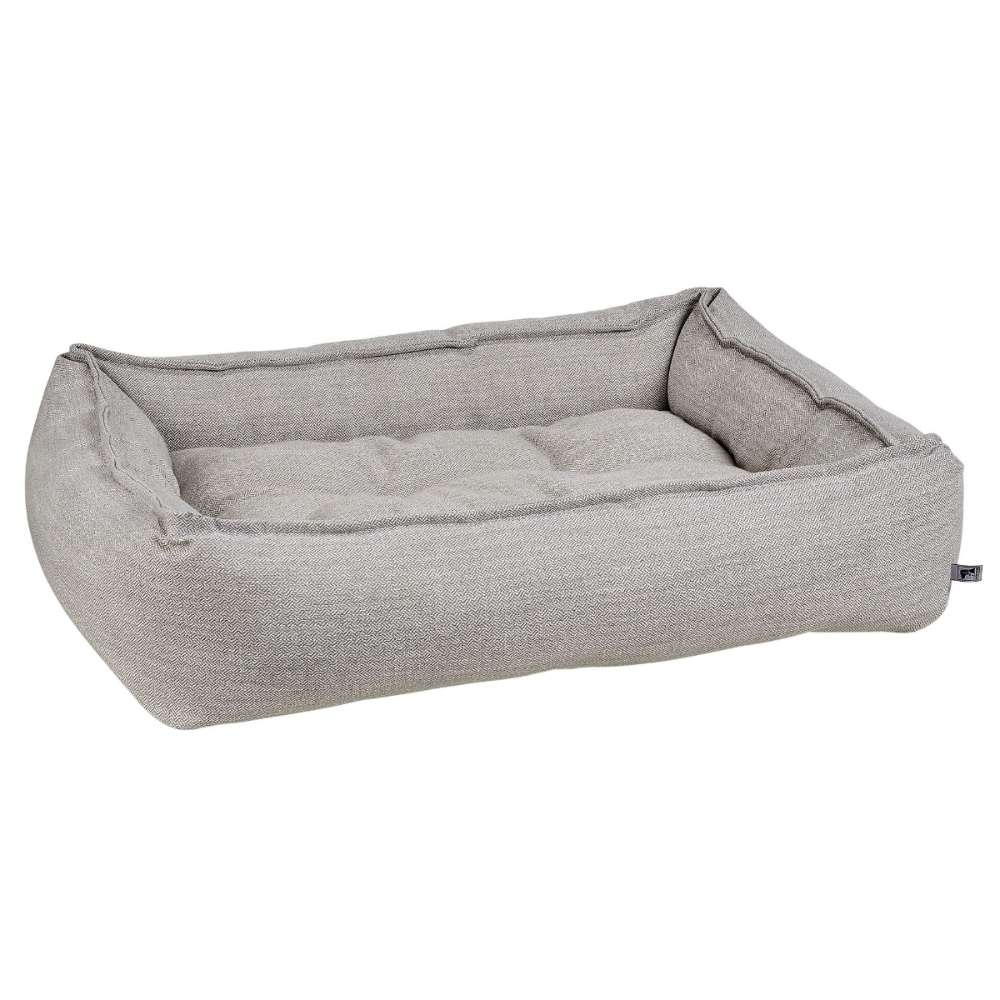 Haze Bowsers Sterling Lounge Dog Bed in light gray offers plush bolsters and a padded center for cozy everyday rest