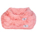 Hello Doggie Cuddle Dog Bed in peach, presenting its design and build