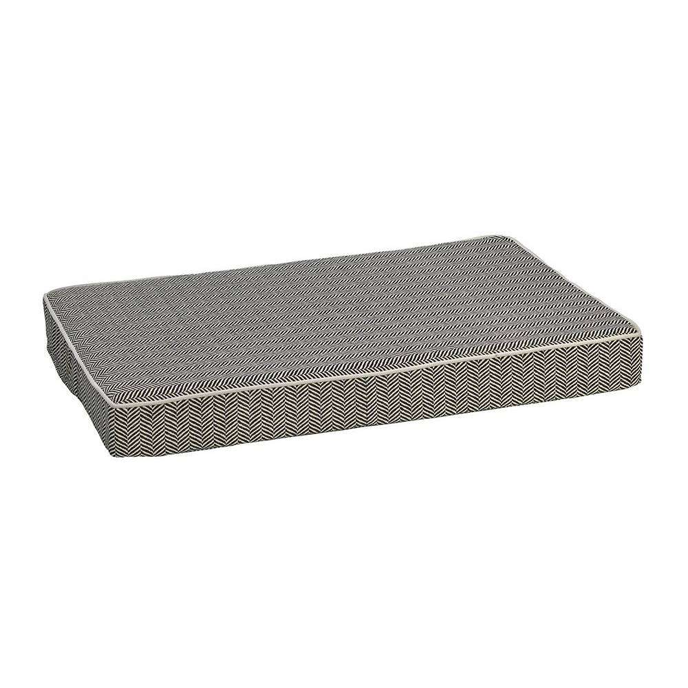 Herringbone Bowsers Isotonic Memory Foam Mattress in a black and white herringbone pattern with supportive orthopedic foam