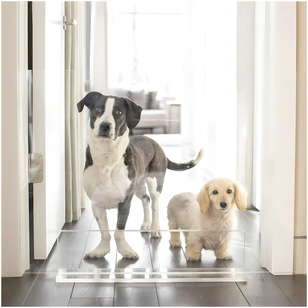 Hiddin Clear Freestanding Pet Gate Panel Invisible Fence For Dogs