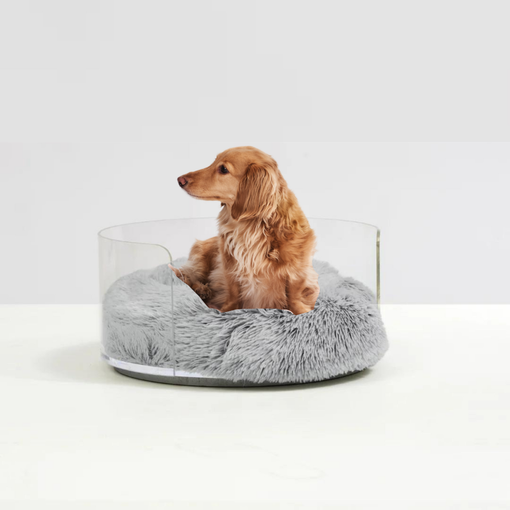Hiddin The Clear Round Cute Dog Beds With Donut Cushion 
