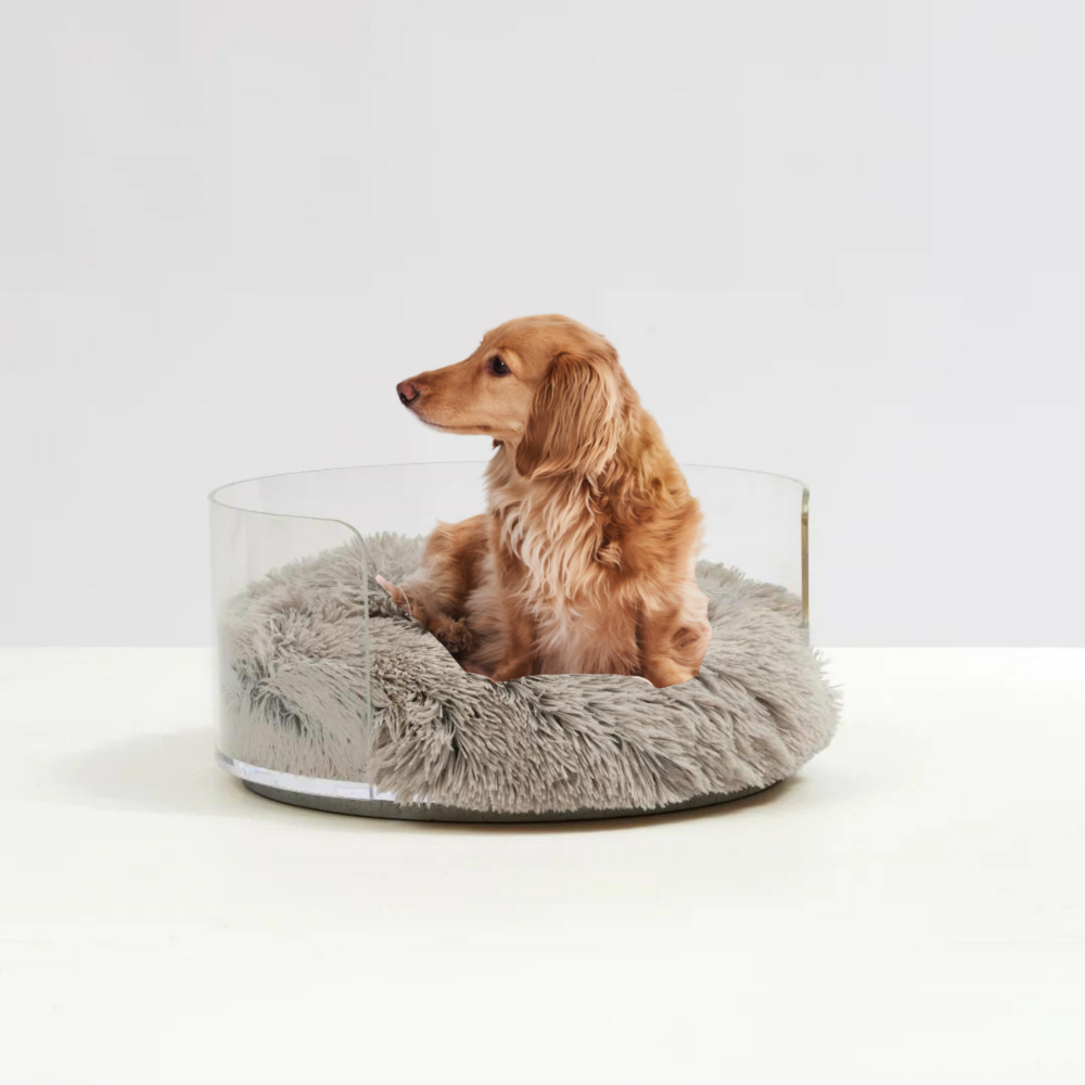 Hiddin The Clear Round Durable Dog Beds With Donut Cushion 