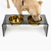 Hiddin The Smoke Grey Double Bowl Pet Feeder Raised Dog Bowls